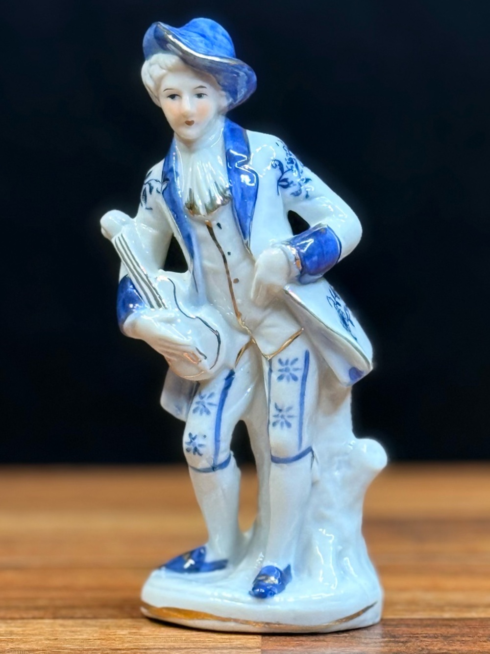 Blue & White Colonial Man Figurine